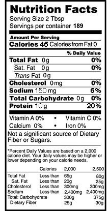 All Natural Egg White Protein Powder Nutrition Facts