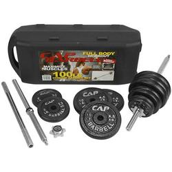 Cap Barbell 100 Lb. Cast Iron Weight Set with Carrying Case