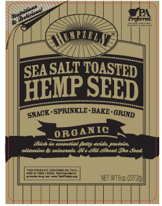 Organic Whole Toasted Hemp Seeds with Sea Salt - Protein & EFA & Dietary Fiber Source