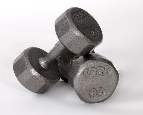 Troy VTX Pro 12-Sided Solid Gray Dumbbells