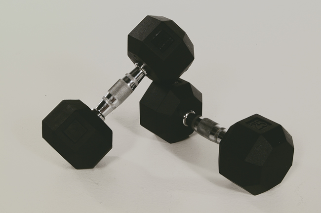 Troy VTX Pro 8-Sided Rubber Encased Dumbbells - Contoured Handle